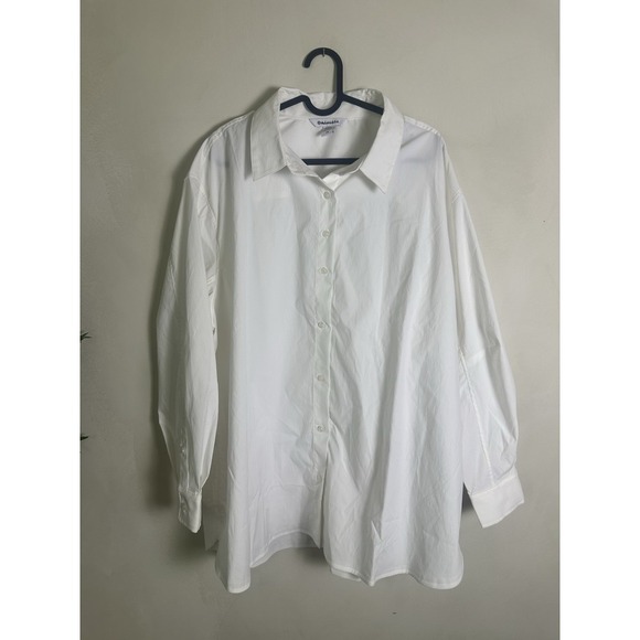 Athleta Women‎ Midday Relaxed Poplin Shirt Button Up Long Sleeve S105 Size 1X - Picture 4 of 9